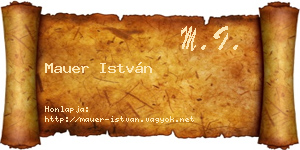 Mauer István névjegykártya